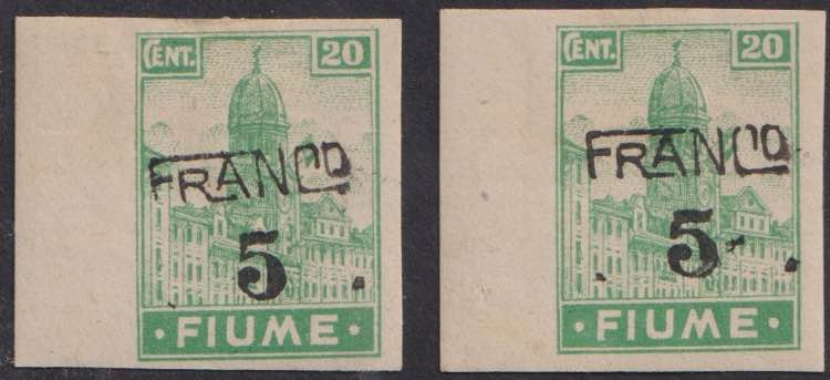 1919 - 5 f. su 20 c. smeraldo non ... 