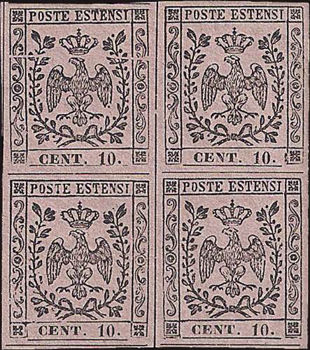 1852 - 10 c. rosa, n° 9, in spl ... 