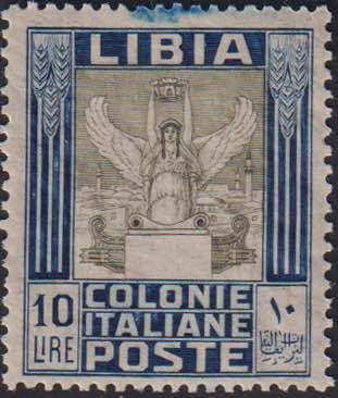 1921 - 10 L. azzurro e oliva, n° ... 