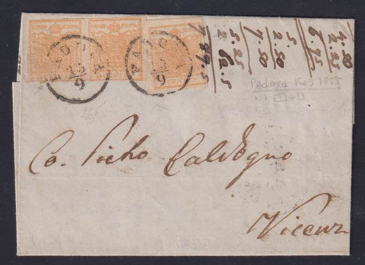 1855 - 5 c. giallo ocra, n° 1, ... 