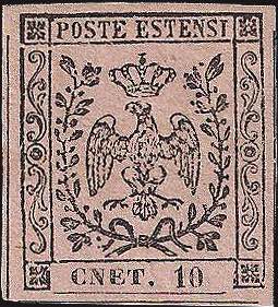 1857 - 10 c. rosa, n° 9f, con ... 