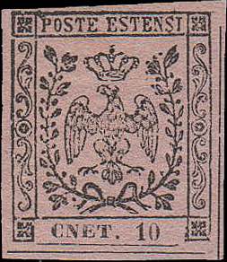 1852 - 10 c., n° 9f, ottimo, ... 