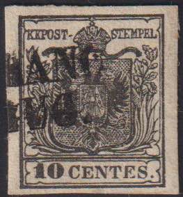 1850 - 10 c. nero, n° 2, ottimo, ... 