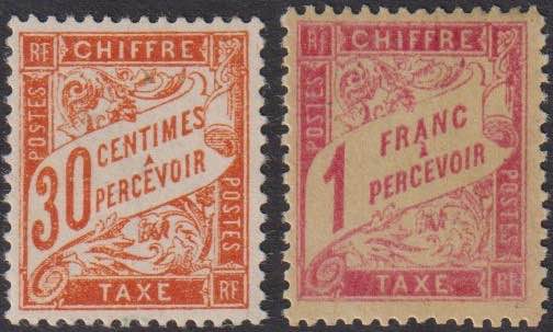 1893 - 30 c. rosso arancio + 1 Fr. ... 