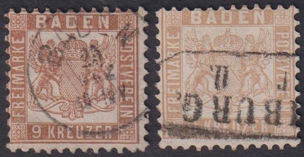 1862 - 9 Kr. bruno rosso e bruno ... 