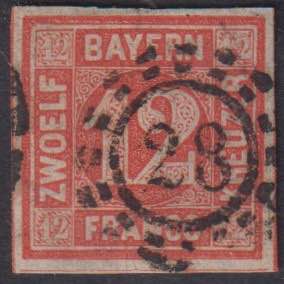 1850 - 12 k. rosso, n° 7 (Mi n° ... 