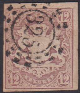 1867 - 12 k. lilla, n° 212 (Mi ... 