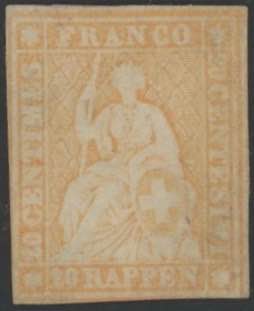 1854 - 10 rp arancio, n. 29, ... 