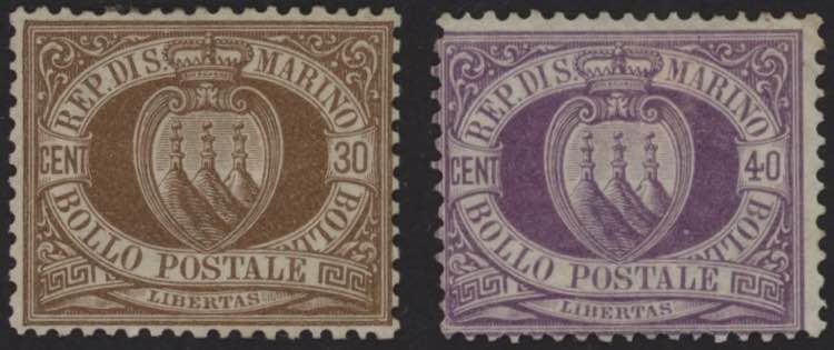 1877 - 30 e 40 cent., n° 6/7, ... 