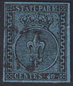 1852 - 40 cent. azzurro chiaro, ... 