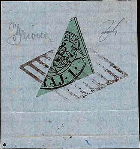 1852 - 1 baj. verde grigiastro, su ... 