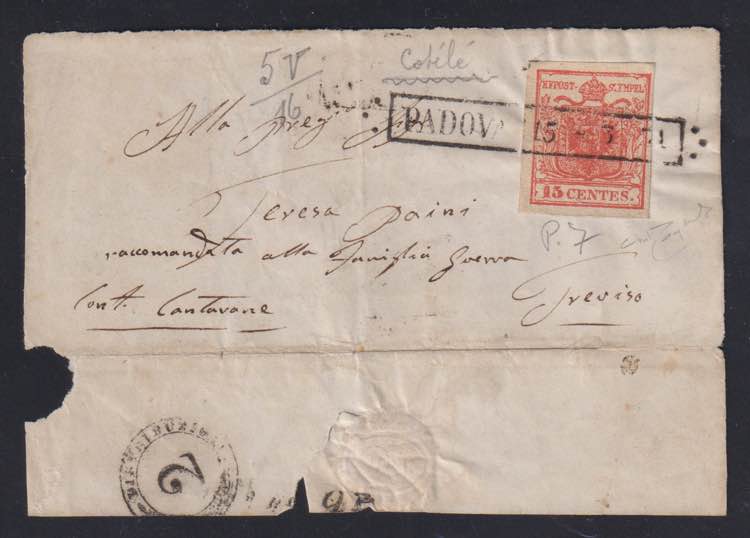 1850 - 15 cent. rosso vermiglio, ... 