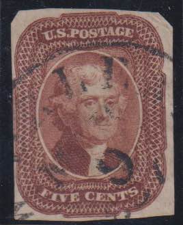 1851 - 5 cent. Jefferson, n° 6, ... 