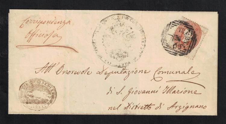 1861 - 10 soldi rosso mattone, n° ... 