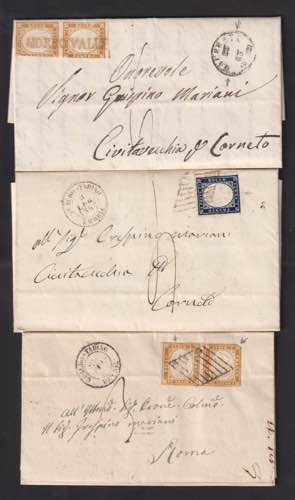 1863 - Tre lettere con annulli ... 