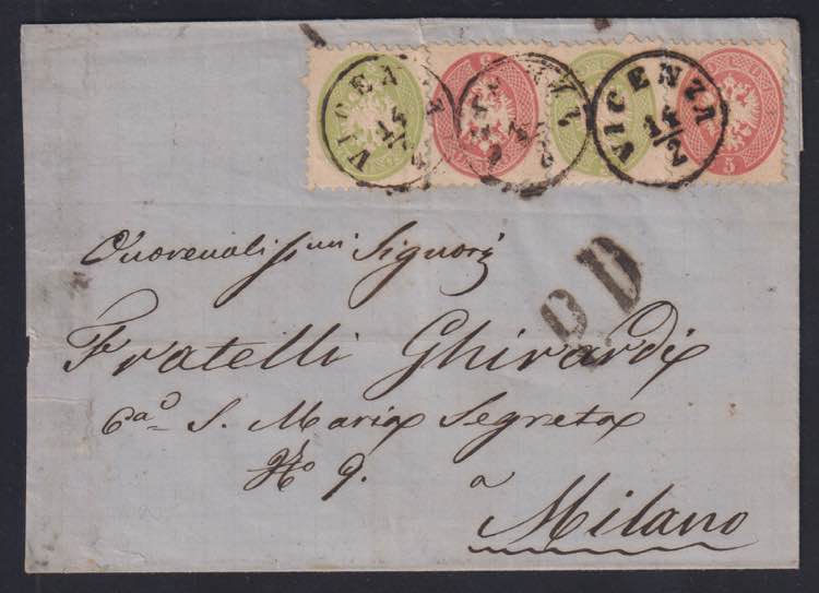 1865 - 3 e 5 soldi, n° 42 (x2) + ... 