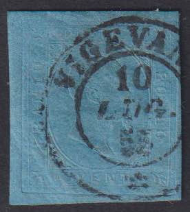 1853 - 20 cent. azzurro, n° 5, ... 