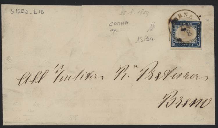 1859 - CORNA, 10 pt, lettera ... 
