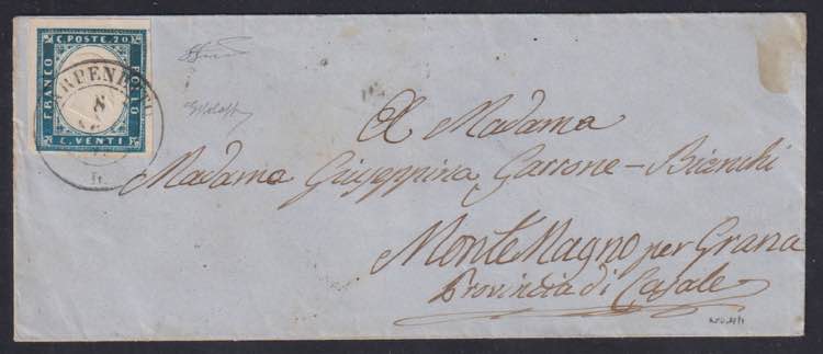1857 - 20 cent., n° 15 (b?), ... 