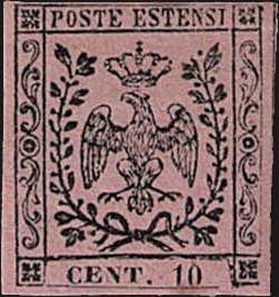 1852 - 10 cent. rosa, n° 2, ... 