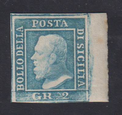 1859 - 2 grana azzurro, n° 8, ... 