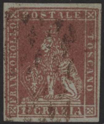 1851 - 1 crazia carminio, n° 4, ... 