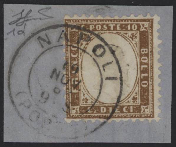 1862 - 10 cent. bruno scuro, n° ... 