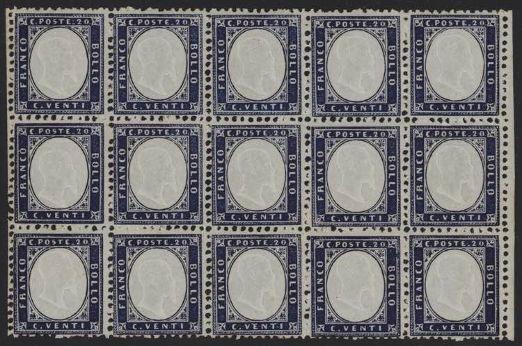 1862 - 20 cent. indaco, n° 2, in ... 
