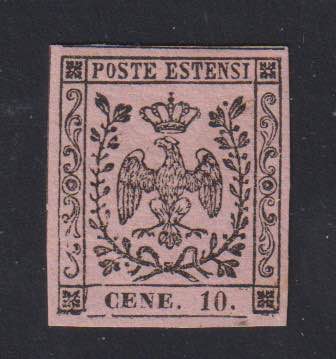 1854 - 10 cent. rosa, CENE, n° ... 