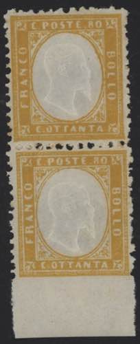 1862 - 80 cent. giallo arancio, ... 