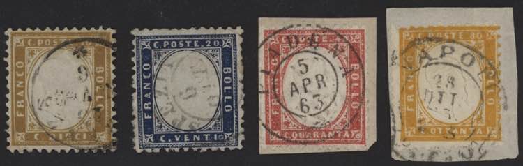 1862 - 80 cent. arancio + 10, 20 e ... 