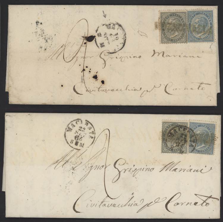 1864 - 5 e 15 cent., n° L16 + ... 