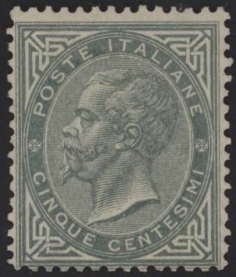 1863 - 5 cent. grigio verde, n° ... 