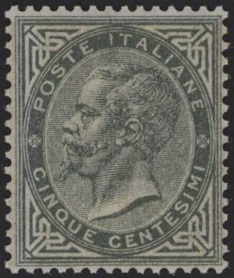 1863 - 5 cent. verde grigio, n° ... 