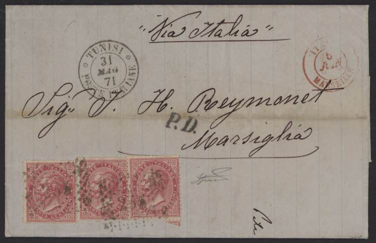 1871 - TUNISI - 40 cent., n° 20, ... 
