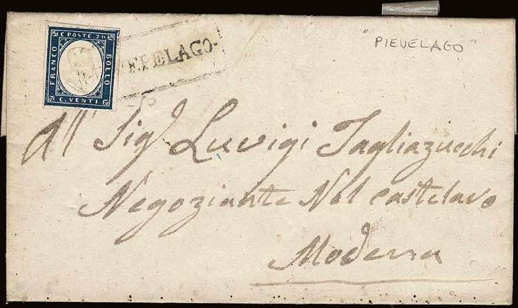 1860 - PIEVEPELAGO, lettera per ... 