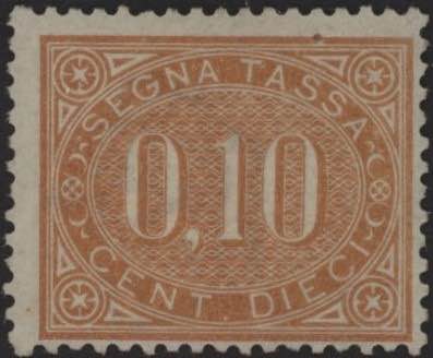 1869 - 10 cent. bruno arancio, Sx ... 