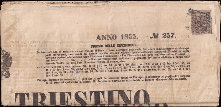 1855 - BG Piccole 9 c., SxG n° 2, ... 