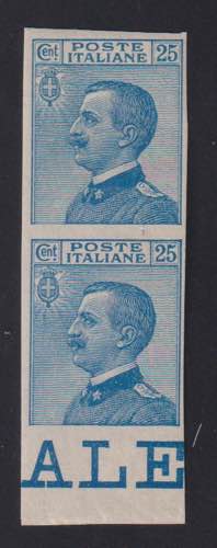 1908 - Michetti 25 cent. azzurro, ... 