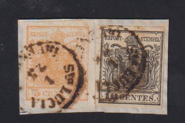 1850 - 5 + 10 cent., n° 1/2, ... 