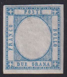 1861 - 2 grana azzurro chiaro, n° ... 