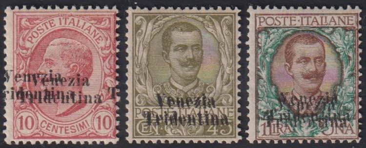 1918 - 10 + 45  cent. + 1 Lira ... 