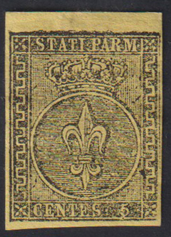 1852 - 5 cent giallo arancio, n° ... 