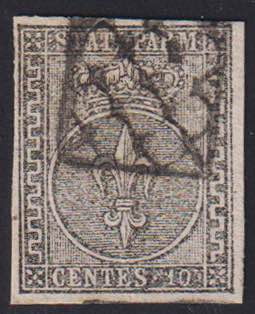 1852 - 10 cent. con una greca più ... 