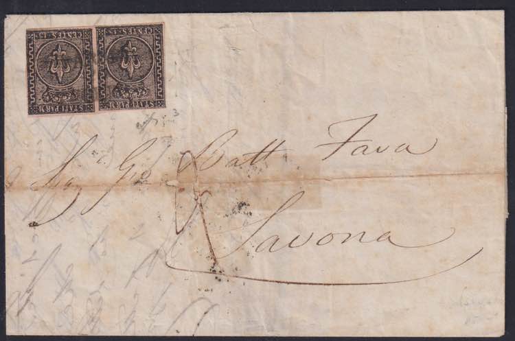 1852 - 15 cent. rosa, n° 3, ... 