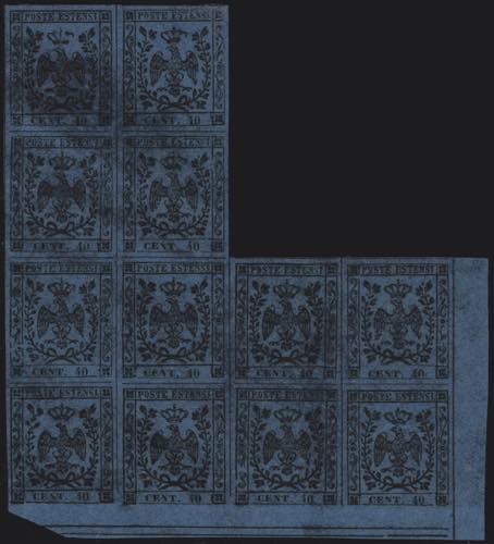 1852 - 40 centesimi azzurro scuro, ... 