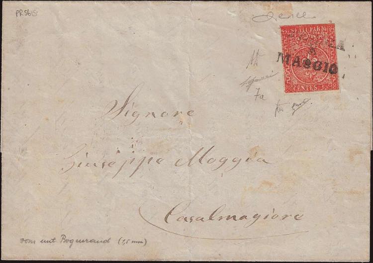 1852 - 15 cent. rosso vermiglio, ... 