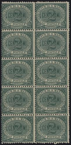 1877 - 2 cent. verde, n° 1, in ... 