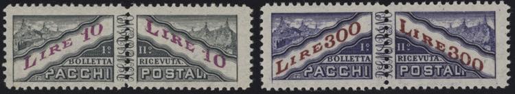 1953 - 10 e 300 Lire filigrana ... 