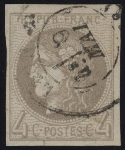 1870 - 4 cent. grigio, n° 41, ... 